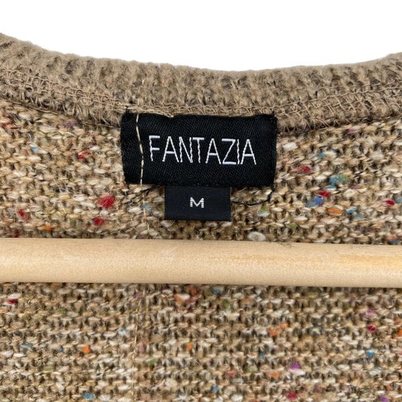 Fantazia Lagenlook Cardigan Swirl Sweater Coat Cardi Women's Medium Layered - Picture 3 of 10
